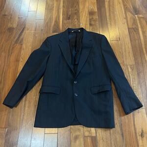 Stafford Men's Black Blazer Classic Fit Formal Two-Button